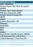 HP AM5R3AA 4G LTE-A Pro Cat16 WWAN - Radio Modem