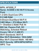 Cudy AP3000_P AX3000 Dual Band Ceiling Mount Wi-Fi6 Access Point Retail