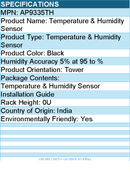 APC AP9335TH Temperature & Humidity Sensor - Black