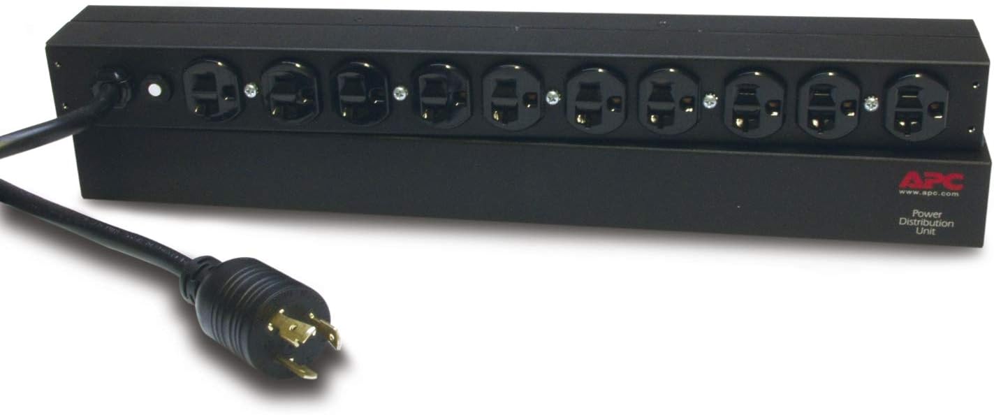 APC AP9564 NetShelter Basic Rack PDU, 1U, 20A, 120V, 10 NEMA 5-20 outlets