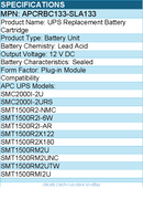 BTI APCRBC133-SLA133 UPS Replacement Battery Cartridge - 12 V DC for APC UPS