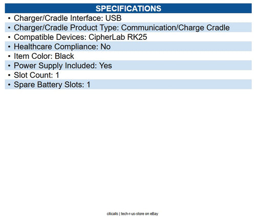 CipherLab ARK25CCCNU101 RK25/RK26 Single Slot USB Cradle