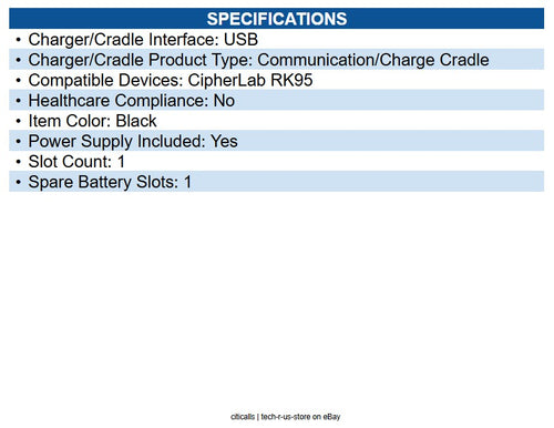 CipherLab ARK95CCCNU102 Charging and Communication Cradle W/ Micro Usb Cable
