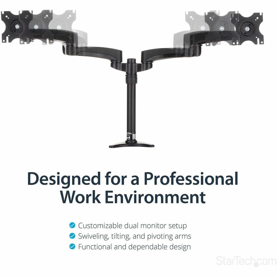 StarTech ARMDUAL Desk Mount Dual Monitor Arm - For VESA Monitors up to 24"