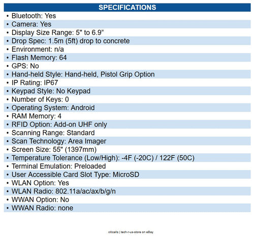 CipherLab AS36S4RF4SUG1 RS36 Mobile Computer 5.5" Hd+ - Android 12 - Bluetooth