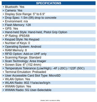 CipherLab AS38U8RF4NSG1 RS38 Mobile Computer, Android 13, 5G/LTE/BT5.2/Wi-Fi 6E