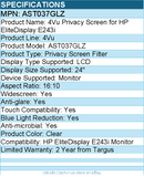 Targus AST037GLZ 4Vu Privacy Screen for HP EliteDisplay E243i - TAA Compliant
