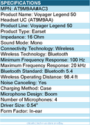HP Poly AT9M9AA#AC3 Voyager Legend 50 Headset UC - Wireless - Bluetooth