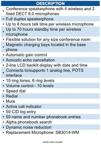 Vtech ATT-SB3014 Conference Speakerphone with 4 mics