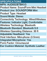 Belkin AUD002BTBKV3 Wireless Bluetooth On-Ear Headphones for Kids w/ Mic