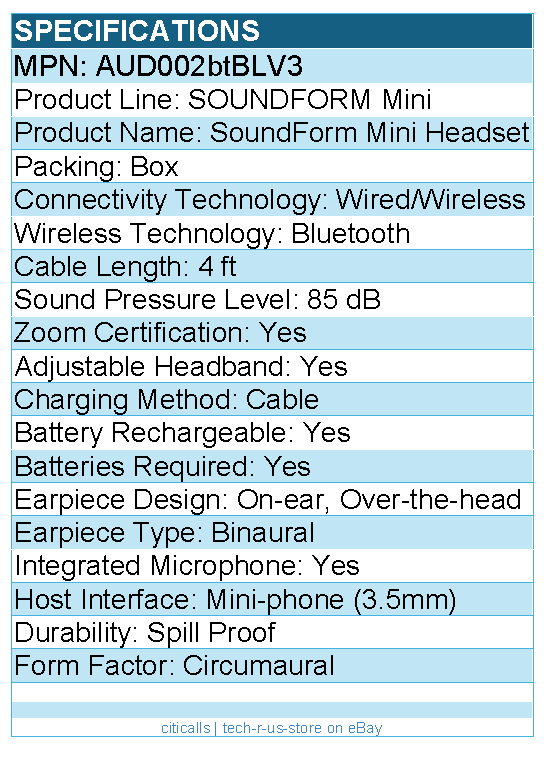 Belkin AUD002btBLV3 Wireless Bluetooth On-Ear Headphones for Kids w/ Mic