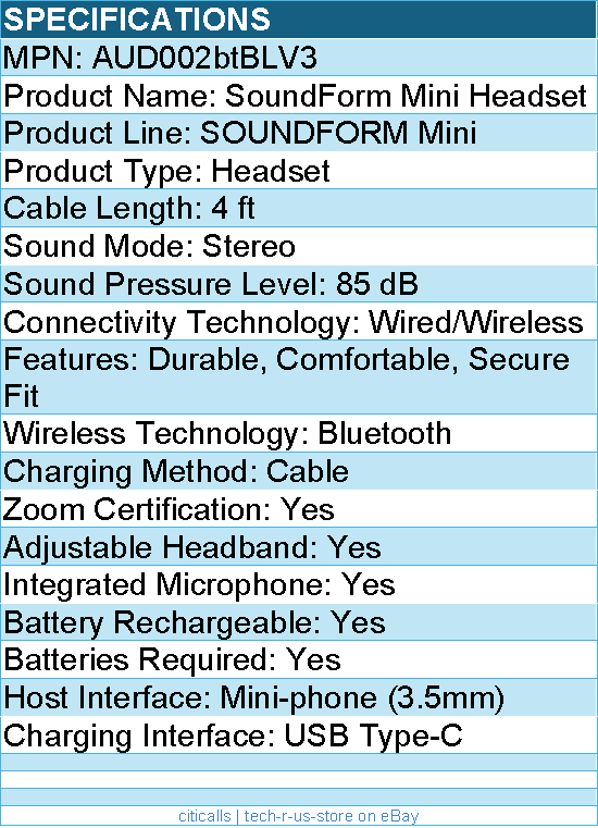 Belkin AUD002BTBLV3 Wireless Bluetooth On-Ear Headphones for Kids w/ Mic