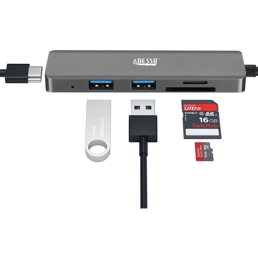 Adesso AUH-4020 6-in-1 USB-C Multi-Port Docking Station (TAA Compliant)