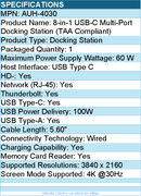 Adesso AUH-4030 8-in-1 USB-C Multi-Port Docking Station (TAA Compliant) - Wired