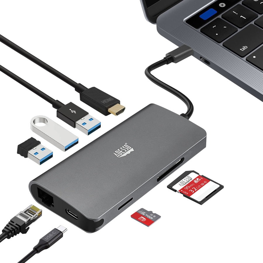 Adesso AUH-4030 8-in-1 USB-C Multi-Port Docking Station (TAA Compliant)