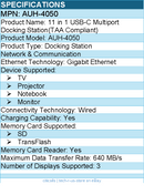 Adesso AUH-4050 11 in 1 USB-C Multiport Docking Station(TAA Compliant)