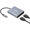 Adesso AUH-5020 USB-C to Dual Video Adapter - Lightweight, Plug and Play