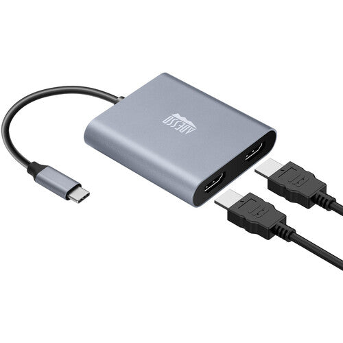 Adesso AUH-5020 USB-C to Dual Video Adapter - Lightweight, Plug and Play