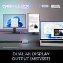 Adesso AUH-5020 USB-C to Dual Video Adapter - Lightweight, Plug and Play