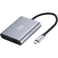 Adesso AUH-5020 USB-C to Dual Video Adapter - Lightweight, Plug and Play