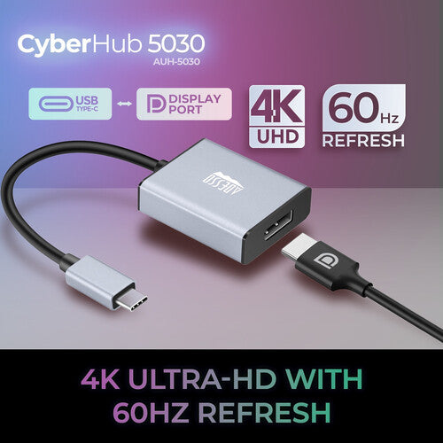 Adesso AUH-5030 USB-C to Display Port Adapter - Plug and Play