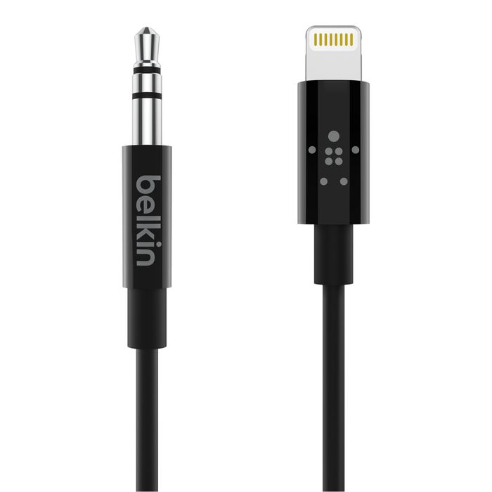 Belkin AV10172BT03-BLK 3.5 mm Audio Cable - 3 ft - MFI - Black