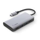 Belkin AVC006btSGY USB-C 4-in-1 Multiport Adapter, Laptop Docking Station