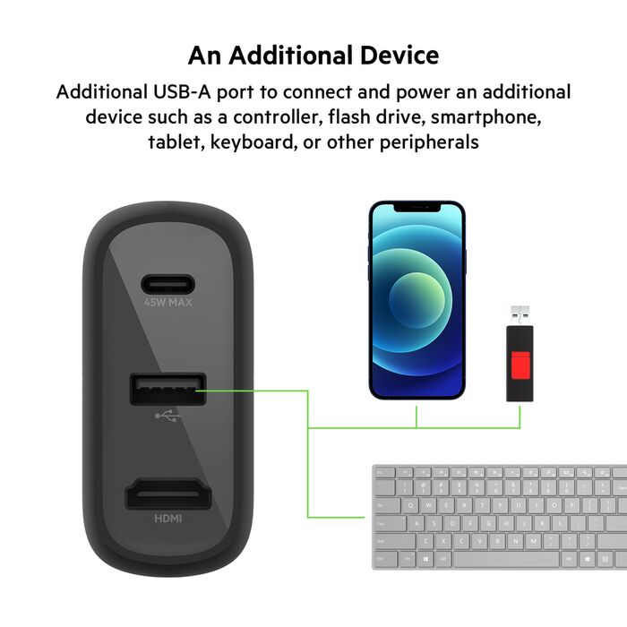 Belkin AVC010TTBK 45W PD Charger Compatible with Compact Docking Station