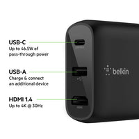 Belkin AVC010TTBK 45W PD Charger Compatible with Compact Docking Station