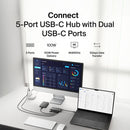 Belkin AVC022FQSGY 5-Port USB-C Hub -USB-C to 2xUSB-A, 2xUSB-C - Docking Station