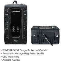 CyberPower AVRG750U AVR UPS Systems - 750VA/450W, 120 VAC - 12 Outlets