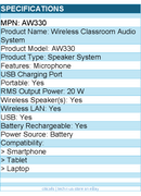 AVerMedia AW330 Portable Speaker and Wireless Mic Combo - 20W RMS