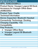 Hp Poly AW6U5AA#AC3 Voyager Legend 50 Dock Accessory for Voyager Office Base