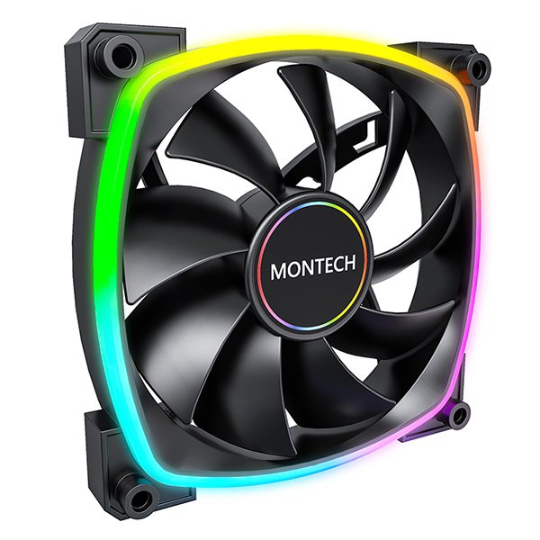 Montech AX140 PWM BLACK ARGB Standard Fan 1600PWM, High-End Durability - 140mm