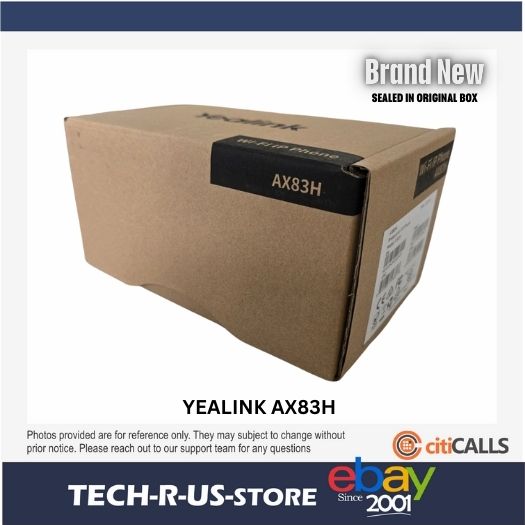 Yealink AX83H Cordless Wi-Fi VoIP Handset 4 SIP Phone BT Cradle 13Hr Battery