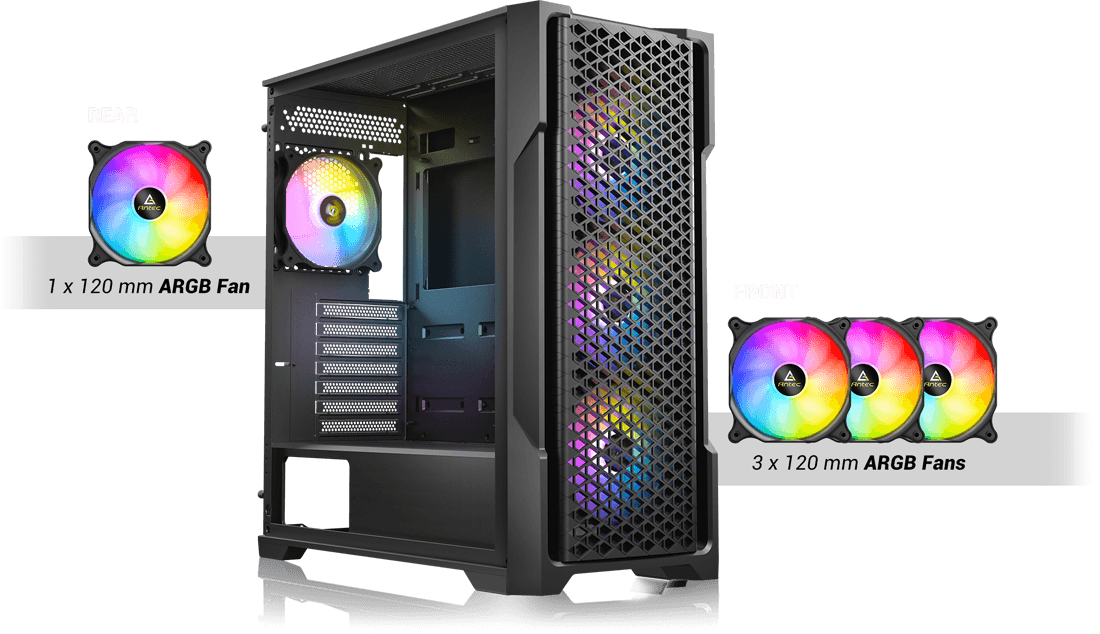 Antec AX Series AX90 - Mid-tower gaming case - ATX - windowed side panel