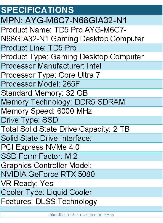 Cooler Master AYG-M6C7-N68GIA32-N1 TD5 Pro Gaming Desktop Computer