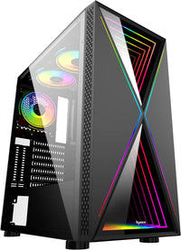 BGears B-BLACKWIDOW-RGB BLACK - MDT - extended ATX Case - windowed side panel