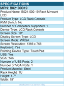 Eaton Tripp Lite Series B02100019 1U Rack-Mount Console with 19 in. LCD, TAA