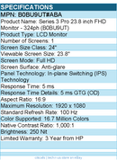 HP B0BU9UT#ABA 324ph 24" Class Full HD LCD Monitor - 16:9 - Black