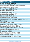 HP B0CG3UT#ABA 327pf 27" Class Full HD LCD Monitor - 16:9 - Black