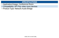 HP Poly B22X2AA#AC3 Studio A2 Audio Bridge w/ CAT6A and Mic Extension Cable