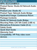 HP Poly B22X2AA#AC3 Studio A2 Network Audio Bridge for HP Poly video room device