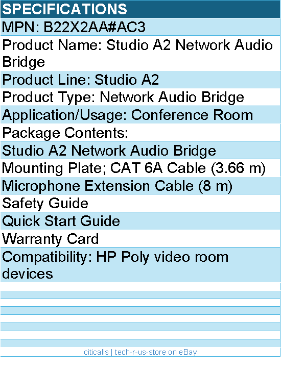 HP Poly B22X2AA#AC3 Studio A2 Network Audio Bridge for HP Poly video room device