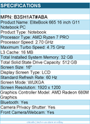 HP B3SH1AT#ABA EliteBook 665 G11 16" Notebook - WUXGA - AMD Ryzen 7 PRO 7735U