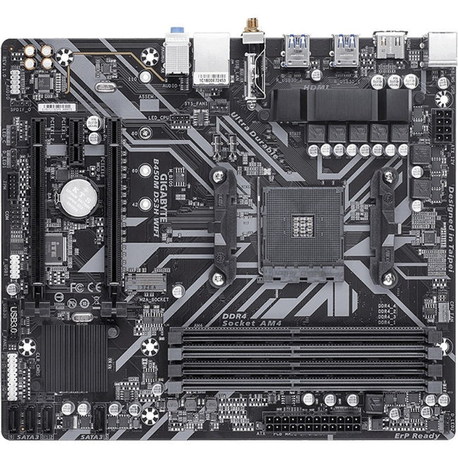 Gigabyte B450M DS3H WIFI - 1.0 - Motherboard - micro ATX - Socket AM4 - AMD B450