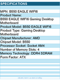 GIGABYTE B550 EAGLE WIFI6 Gaming Desktop Motherboard - AMD B550 Chipset