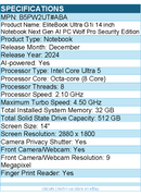 HP B5PW2UT#ABA EliteBook Ultra G1i 14 inch Notebook Next Gen AI PC Wolf Pro