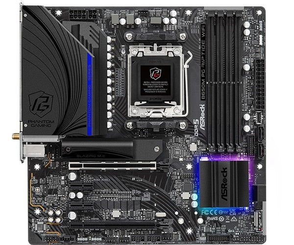 ASRock B650M PG Riptide WIFI Motherboard - AMD B650 AM5 Max128GB DDR5 Micro ATX