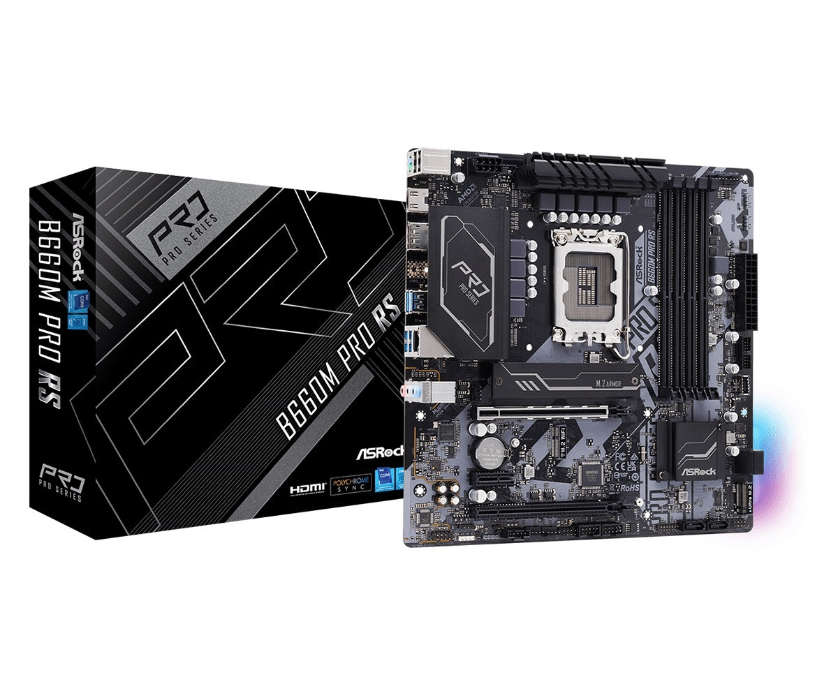 ASRock B660M Pro RS - Motherboard - micro ATX - LGA1700 Socket - B660 Chipset